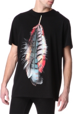 MARCELO BURLON Feather-print t-shirt
