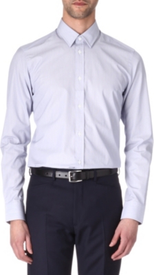 HUNTER GATHER Tailored-fit micro-stripe shirt
