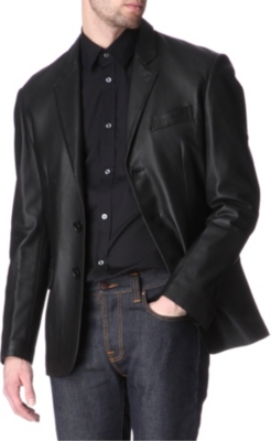 HUNTER GATHER Leather blazer