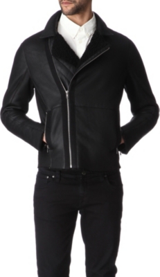 HUNTER GATHER Sheepskin biker jacket