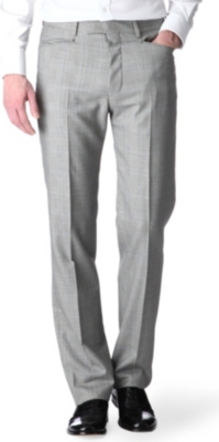 HUNTER GATHER Frogmouth slim-fit checked suit trousers