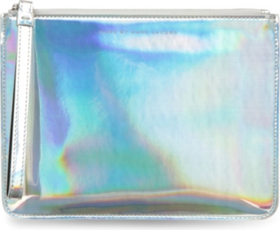 MARC BY MARC JACOBS Techno iridescent wristlet pouch