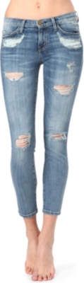 CURRENT/ELLIOTT The Stiletto shredded skinny mid-rise jeans