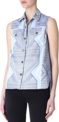 CURRENT/ELLIOTT Mary Katrantzou denim top
