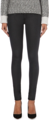 RAG & BONE Coated denim skinny mid-rise leggings