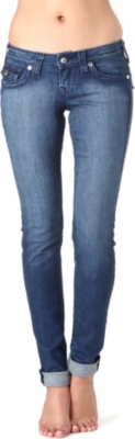 TRUE RELIGION Julie Chessboard skinny crystal low-rise jeans
