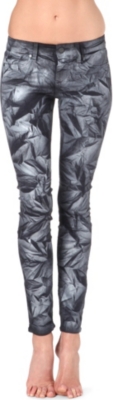 PAIGE DENIM Verdugo crinkled skinny mid-rise jeans