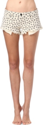 PAIGE DENIM Echo Park rose-print denim shorts