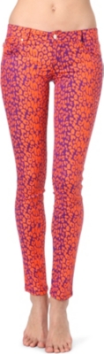 TRIPP NYC Leopard-print skinny mid-rise jeans