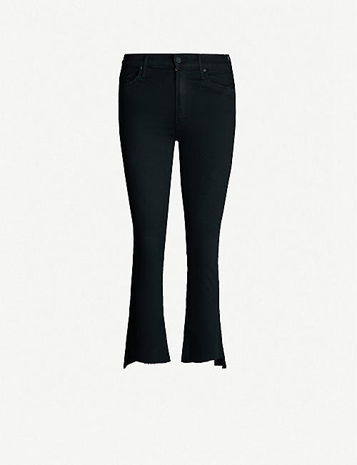 MOTHER: The Insider striped straight high-rise jeans