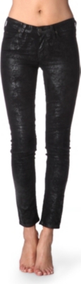 LEE Scarlett distressed coated skinny mid-rise jeans