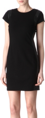 DIANE VON FURSTENBERG Pele leather-trim dress