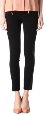 DIANE VON FURSTENBERG Bel leather-trim trousers