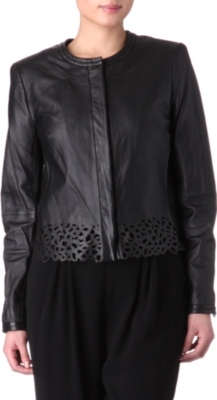 DIANE VON FURSTENBERG Merryl laser-cut leather jacket