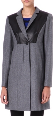 DIANE VON FURSTENBERG Iris leather-panel coat