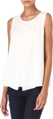 HUGO BOSS Cresta draped silk top