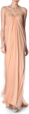 ALEXANDER MCQUEEN Silk-chiffon bustier gown