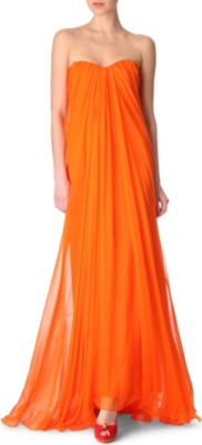 ALEXANDER MCQUEEN Silk-chiffon bustier gown