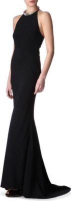 ALEXANDER MCQUEEN Embellished halterneck gown