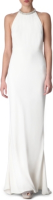 ALEXANDER MCQUEEN Embellished halterneck gown
