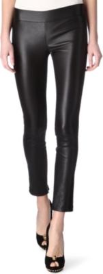 ALEXANDER MCQUEEN Suede-stripe leather trousers