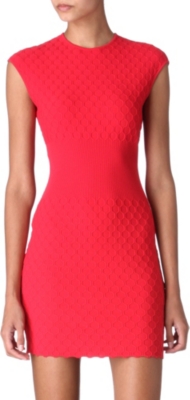 ALEXANDER MCQUEEN Embossed honeycomb dress