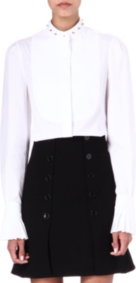 ALEXANDER MCQUEEN Studded-collar bib-front shirt