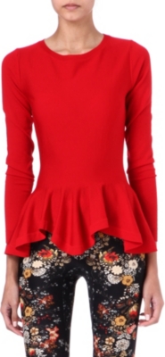 ALEXANDER MCQUEEN Peplum knitted top