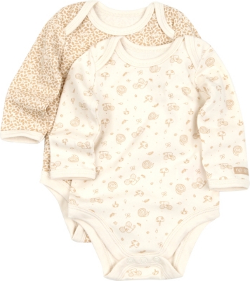 NATURES PUREST Little Leaves set of two bodysuits 3-6 months