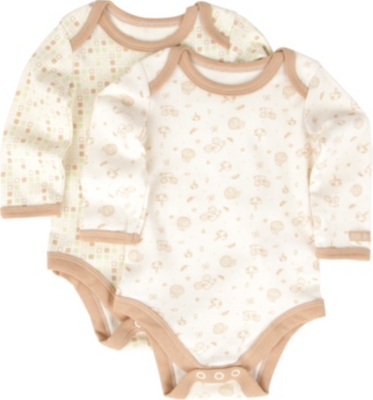 NATURES PUREST Tiny Squares set of two bodysuits 0-6 months