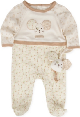 NATURES PUREST Tiny Squares baby-grow and toy 3-6 months