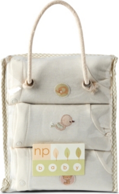 NATURES PUREST Pack of three Teddy & Ele sleepsuits 0-3 months