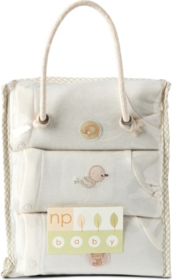 NATURES PUREST Pack of three Teddy & Ele sleepsuits 3-6 months