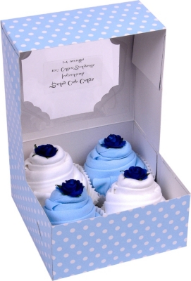 BLUEBIRD Baby Cupcakes set of four bodysuits 0-6 months