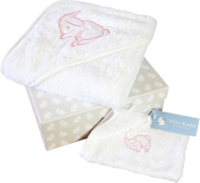 WHITE RABBIT ENGLAND Towel and mitt set