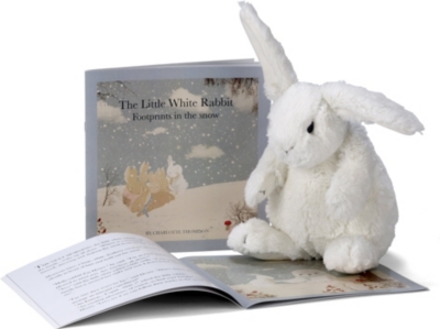 WHITE RABBIT ENGLAND Rabbit soft toy and book set