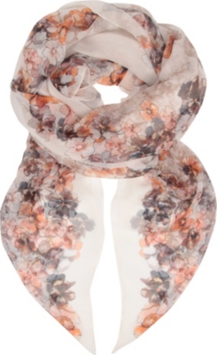 MAXMARA Floral silk-chiffon scarf