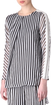 SPORTMAX Latte striped top