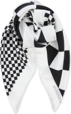 SPORTMAX Uomo geometric silk scarf