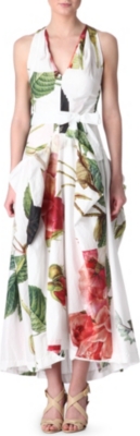 ANGLOMANIA Gladiator floral-print maxi dress