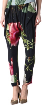 ANGLOMANIA Boticelli floral-print trousers