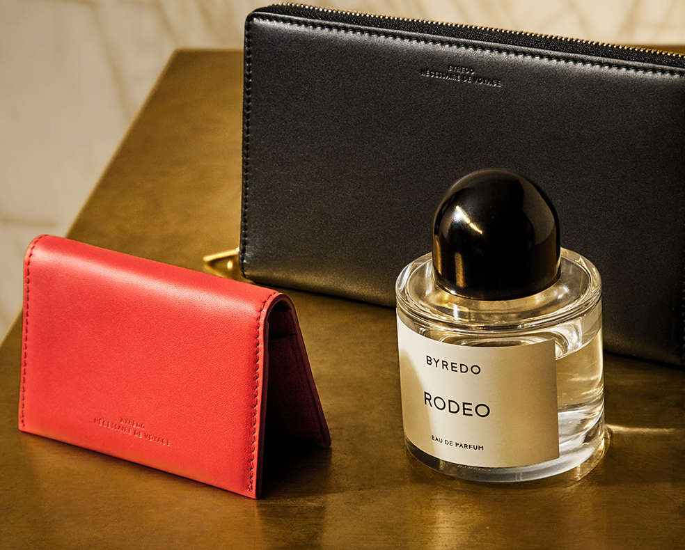 Byredo fragrance and leather accessories
