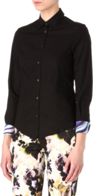 PAUL SMITH BLACK Printed-cuff shirt