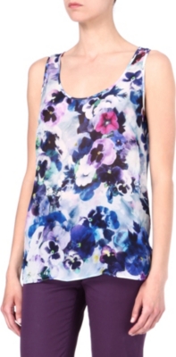 PAUL SMITH BLACK Floral-printed silk-chiffon vest
