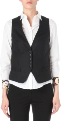 PAUL SMITH BLACK Floral-back waistcoat