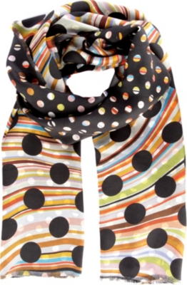 PAUL SMITH ACCESSORIES Polka-dot printed scarf