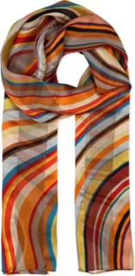PAUL SMITH ACCESSORIES Jacquard swirl-print silk scarf