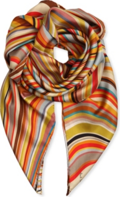 PAUL SMITH ACCESSORIES Silk swirl-print square scarf