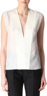 LANVIN Sleeveless grosgrain-trim top