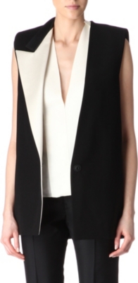 LANVIN Contrast-lapel sleeveless jacket